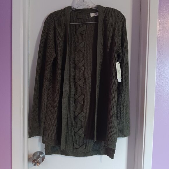 Back Criss Cross Detail Pinque Jamelya Cardigan Size Small NWT - Picture 1 of 8